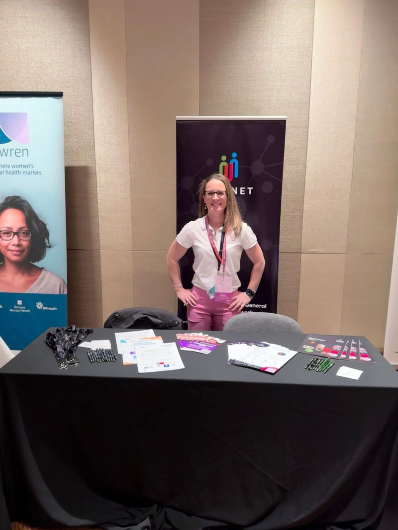 Visit Amber, our lovely Clinical Trials Manger for Hearts &amp; Minds at the <a href="/her_centre/">HER Centre Australia</a> Conference in Melbourne. Thanks to <a href="/jayashrikulkar1/">Jayashri Kulkarni</a> and <a href="/MAPrc_WMHD/">MAPrc Women's Mental Health Division</a> for having us! 

#MAGNET #MentalHealth #clinicaltrials #HERConference2024