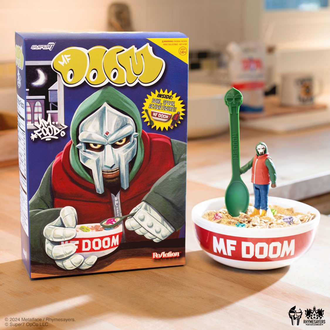 Shipping in November for the 20th Anniversary of MM..FOOD is this dope <a href="/super7store/">Super7</a> MF DOOM ReAction Figure 🥣 Cereal Set🔥 Cop one ⤵️

getondown.com/collections/mf…
#MFDOOM