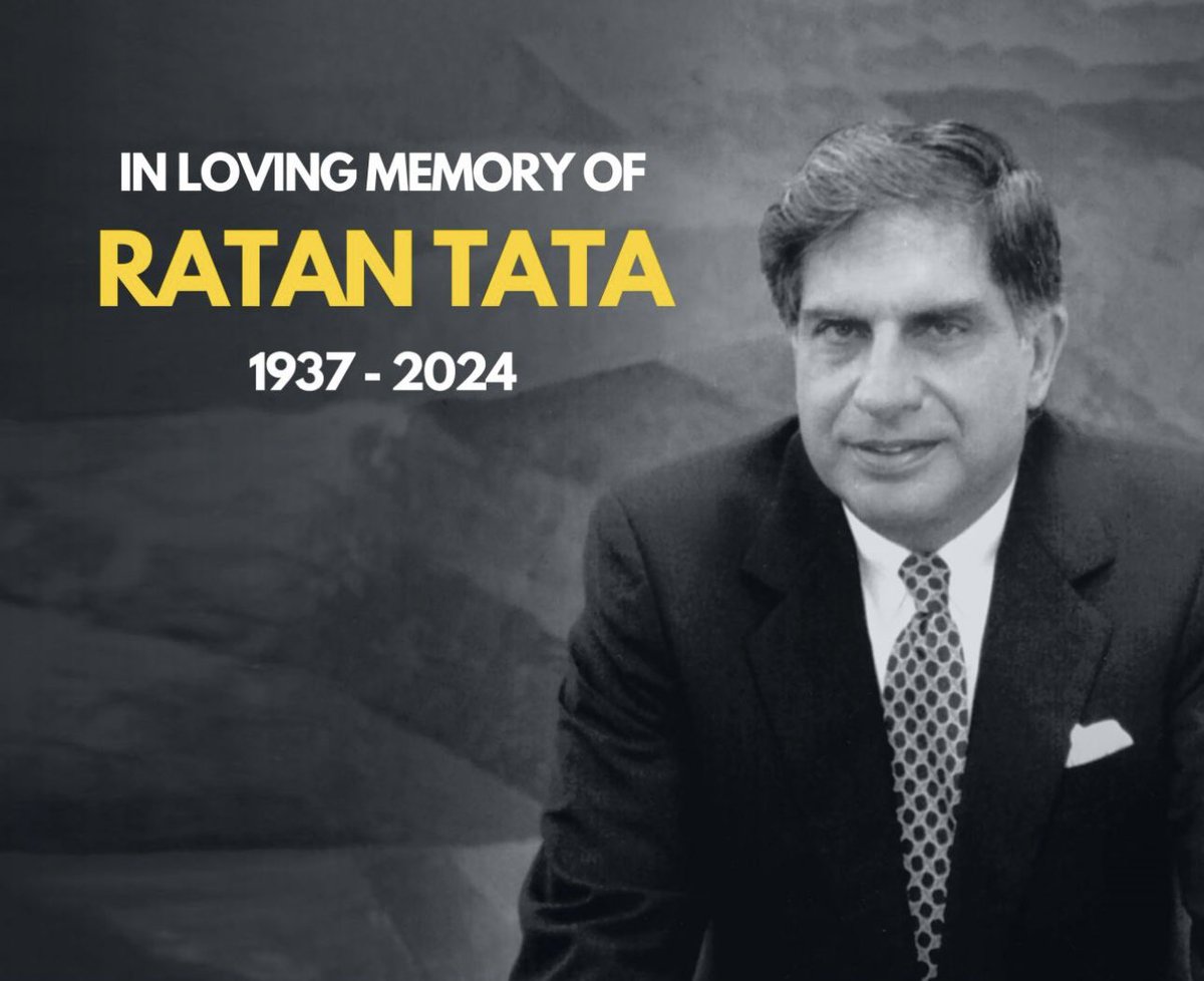 It is with profound sadness that I extend my deepest condolences to entire Tata family. His unwavering commitment to innovation, community development, and ethical business practices leaves behind a legacy that will inspire generations. May his soul rest in peace 🙏🙏🙏