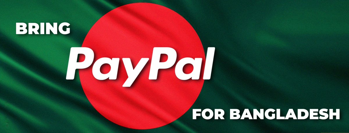 ronoahmed's tweet photo. 🇧🇩 Bangladesh deserves PayPal! Support the #PayPalForBangladesh Movement and help bring seamless global payments for freelancers &amp; businesses. Sign the petition today! 👉 https://t.co/yORzM6MnJv
#BangladeshNeedsPayPal #DigitalBangladesh #FreelancersUnited #PayPalNow https://t.co/C4POlnbEiS