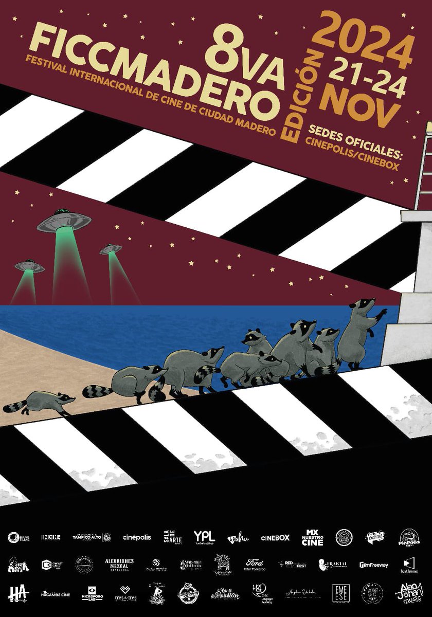 FiccMadero's tweet photo. 📍Con mucho orgullo presentamos la imagen oficial de esta octava edición🎱🦝📣 

🖌️Diseñado por @Fedenauta 👩‍🚀

🫂Agradecemos mucho a todos y cada uno de nuestros patrocinadores por hacer esto posible. https://t.co/1VnKkQzF32