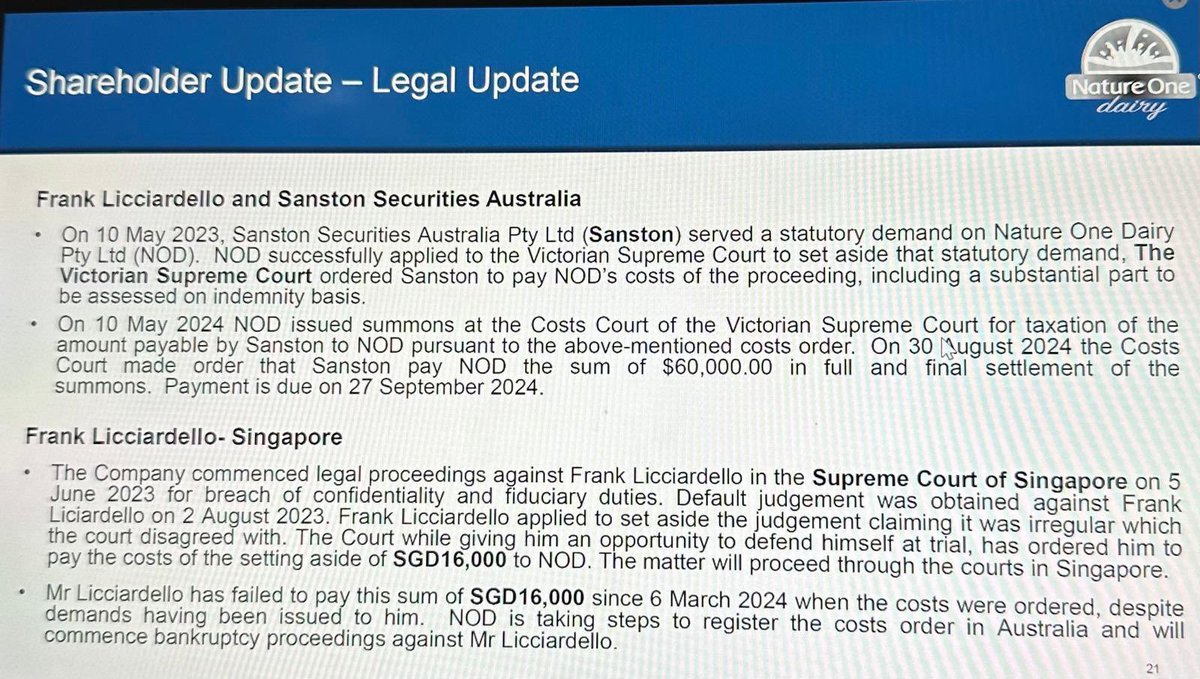 stockswami's tweet photo. Seems Frank Liciardello of Sanston Securites is facing bankruptcy charges due to his failed suit against Nature One Dairy #ND1.
Still don't know why Main st media aren't publishing #ND1 's story.
It is because Stockswami has broken the news??
And they say I'm not a journo 😏 https://t.co/Jk1M10Hcg3