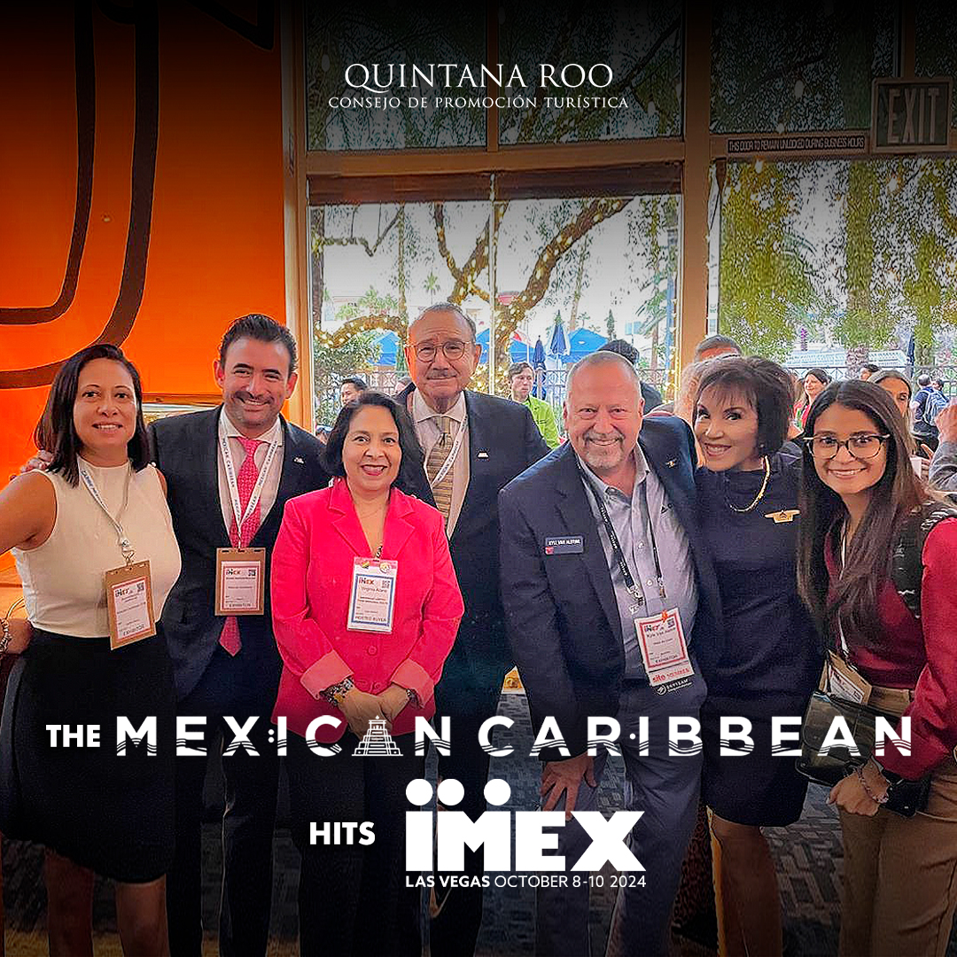 CPTQROO's tweet photo. The #MexicanCaribbean is shining bright at @IMEX_Group! We’ve had several productive meetings with professionals from around the world, showcasing why our destinations are #topchoices for unforgettable events and meetings. https://t.co/5BioRZYXQi