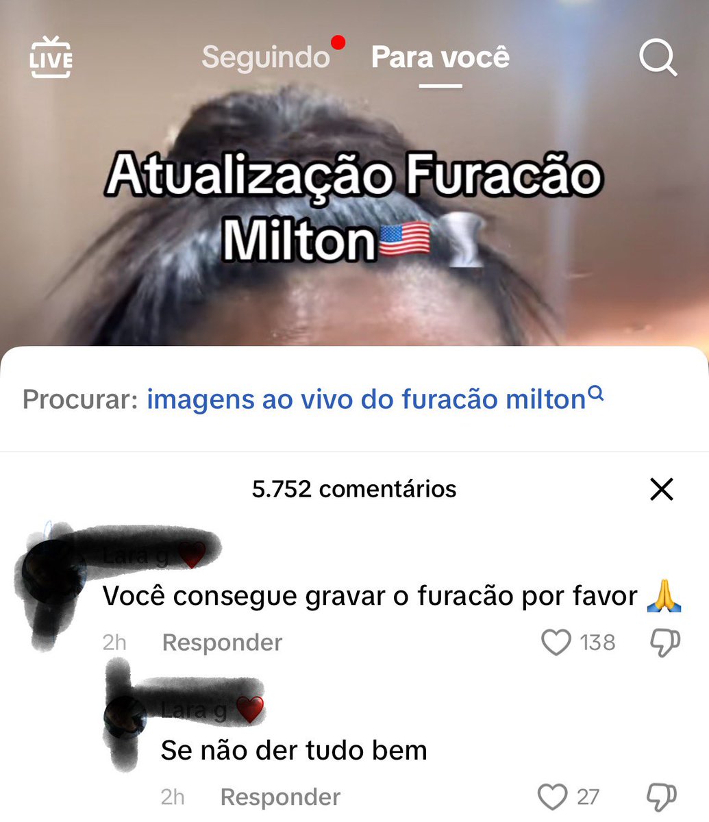 CAnofinal's tweet photo. A moça no tiktok chorando e contando que vai estar no olho do furacão e ta com medo de morrer. Ai vem a pessoa sem noção kkkkkkkkkkkk https://t.co/7OsiCLCzb7