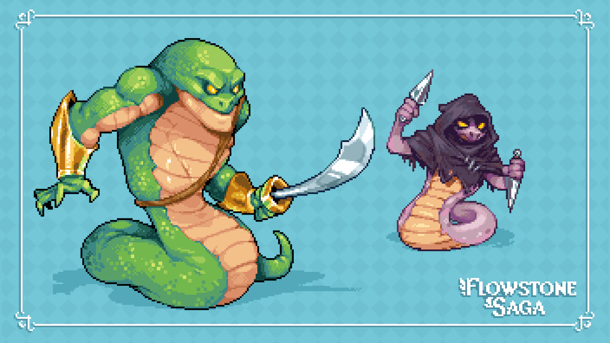 BRTNH's tweet photo. X was off in Brazil, but Flowstone Saga released a bit ago! Go search for these guys 
#pixelart https://t.co/t9aL813658