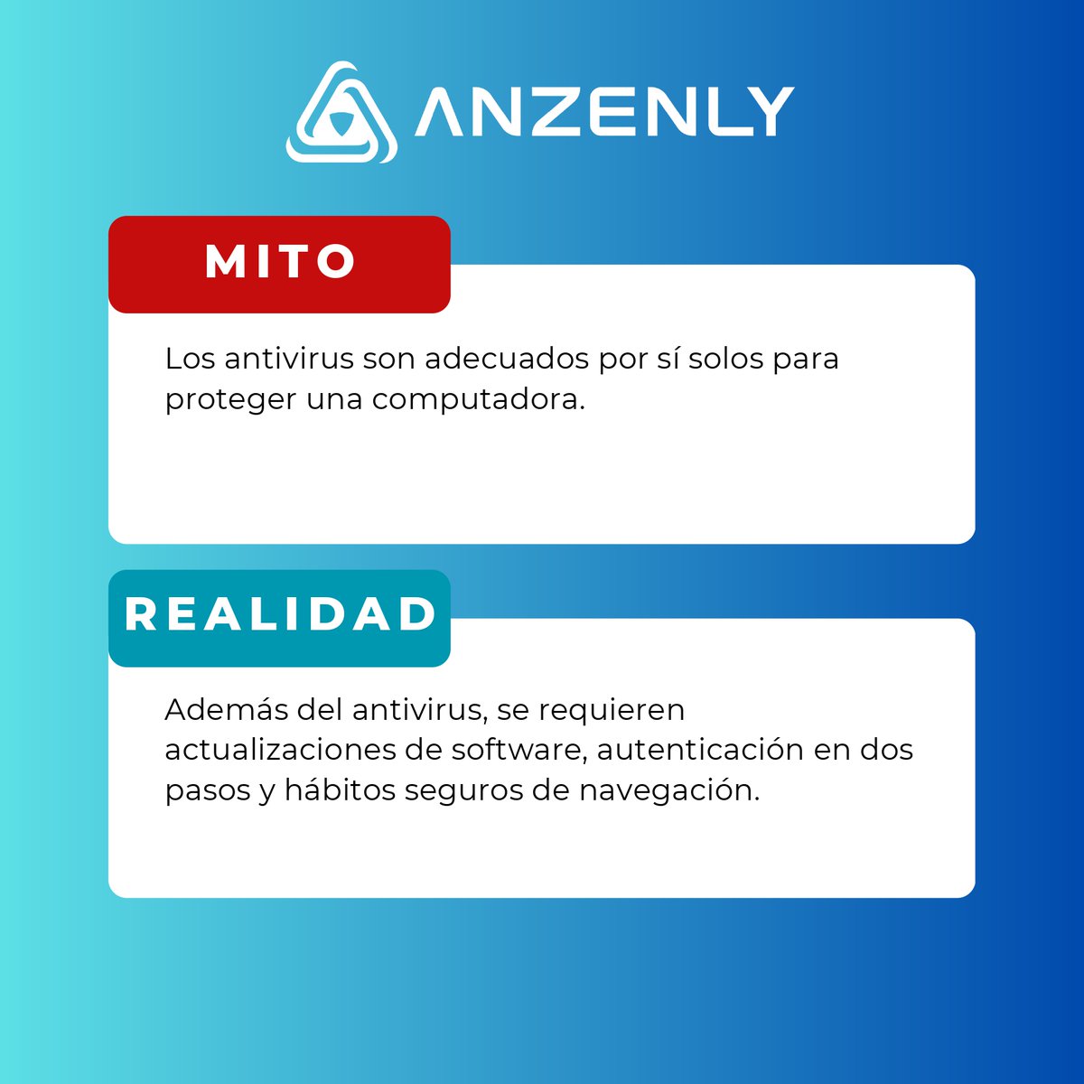 🔐🚀 La seguridad digital va más allá de tener el sistema operativo más popular. Conoce los mitos más comunes sobre ciberseguridad en nuestra publicación y resuelve tus dudas. 🛡️💡 Visita Anzenly y descubre cómo proteger tu negocio de manera efectiva. anzenly.com