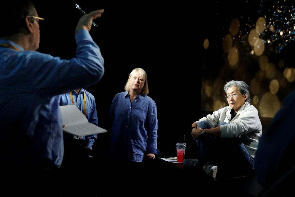 LisaSu's tweet photo. Getting ready for an incredible Advancing AI event tomorrow with customers, partners, developers, press and analysts! Join us for announcements, previews and learn more about the @AMD expanding AI ecosystem.  https://t.co/nHrrEjnnbS https://t.co/utH5pkuDyf