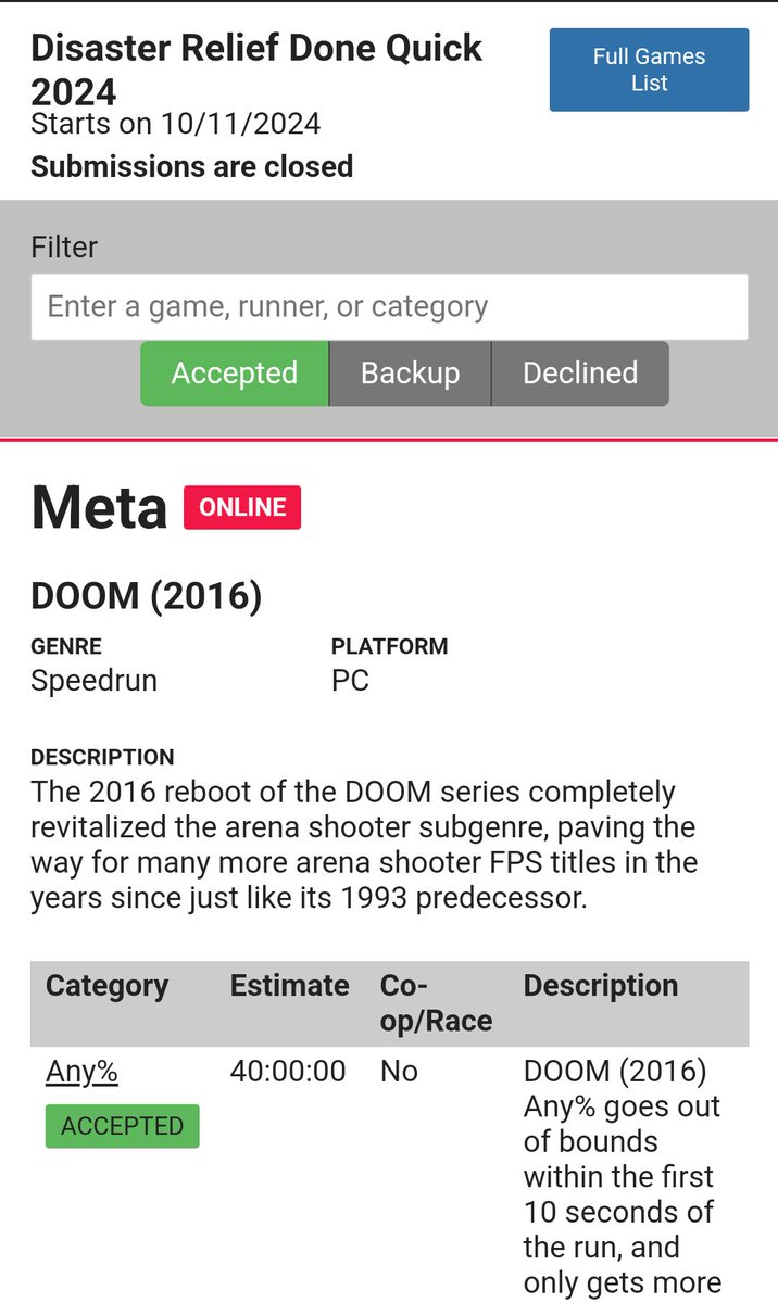 40 hour doom2016 run let's go????? submissions.gamesdonequick.com/event/cm1thssk…