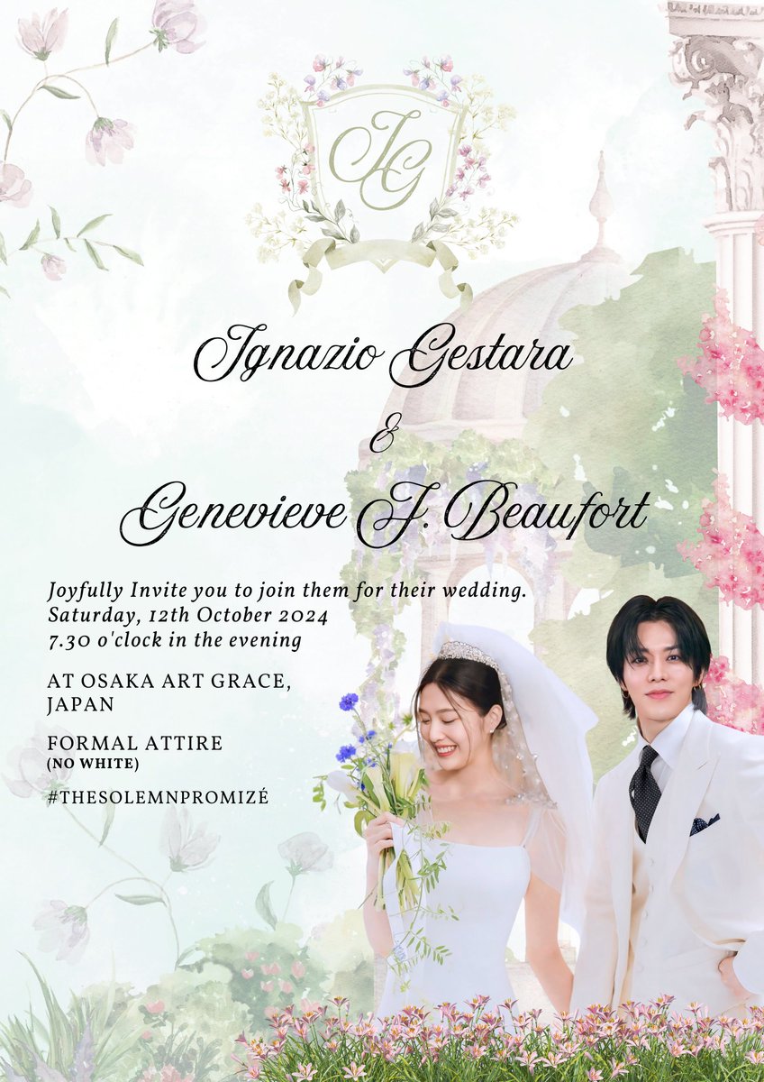 ㅤ
   
    The best thing to hold 
    onto in life is each other.

ㅤ𝗪𝗘𝗗𝗗𝗜𝗡𝗚 𝗜𝗡𝗩𝗜𝗧𝗔𝗧𝗜𝗢𝗡
⠀ 𝒍𝒈𝒏𝒂𝒛𝒊𝒐 𝑮𝒆𝒔𝒕𝒂𝒓𝒂 &amp; 𝑮𝒆𝒏𝒆𝒗𝒊𝒆𝒗𝒆 𝑱.

          ｡ﾟ•┈୨ ꕤ ୧┈• ｡ﾟ

    𝐈n Osaka Art Grace, Japan
    𝐎n 12th October 

   #thesolemnpromizè
ㅤ
ㅤ