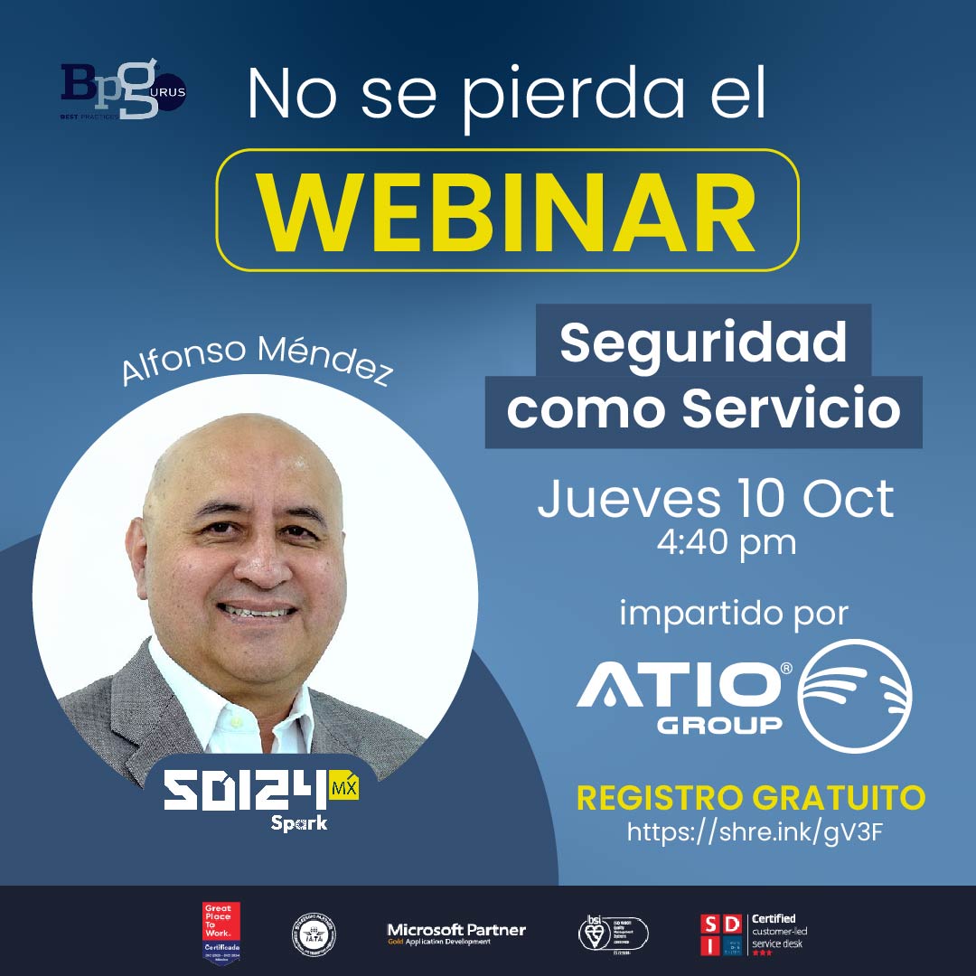 ATIOGroup's tweet photo. ‼️¡MAÑANA #ATIOGroup en SDIMX24!‼️

Acompáñenos vía online en el ITSM #ToolDemoDay de #SDI24MX con la conferencia de nuestro Gerente General #Hardware, Alfonso Méndez, con el tema Seguridad como Servicio. 

El registro es ✴️GRATUITO✴️.

👉 https://t.co/mRT5nNJZOh 👈

#BPGurus https://t.co/beBL4p1kZr