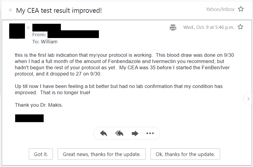 MakisMedicine's tweet image. IVERMECTIN and FENBENDAZOLE in Advanced Colorectal Cancer 

Another great testimonial 😃

We can see results as early as 3-4 weeks on bloodwork

No corrupt Alberta healthcare bureaucrat or lawyer is going to stop me from helping cancer patients! 🙏

@ABDanielleSmith
#ableg