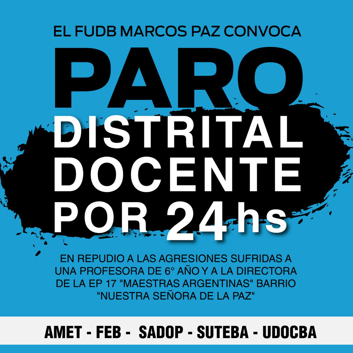 LaFEB's tweet photo. 📢 EL #FUDB RECHAZA LA VIOLENCIA EN LAS ESCUELAS

📌Comunicado completo👇
https://t.co/bbRpal4oLg https://t.co/rZr1BbDBEB