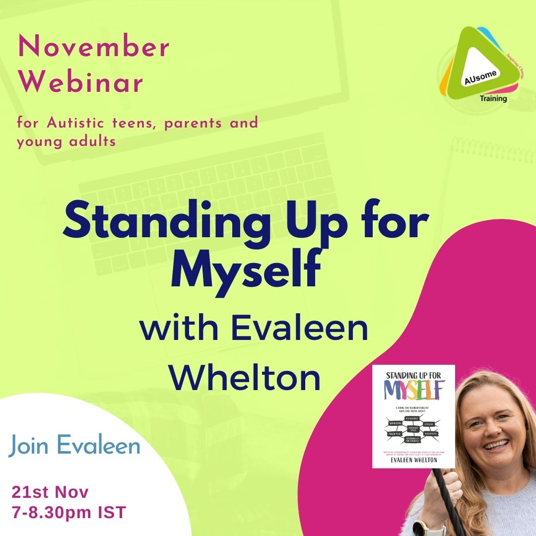 Join us Nov 21st 7pm for a webinar on boundaries for Autistic teens, young adults, parents 

Recording Included 

Sign up ausometraining.com/product/standi…