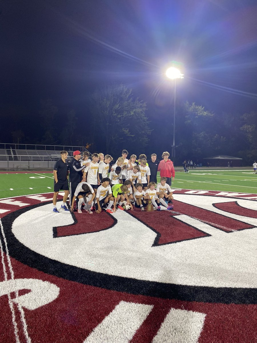 BullittEastHS1's tweet photo. District Champions! The boys soccer team just won in overtime against JTown. Way to go!!!! https://t.co/GZNm6hRTke