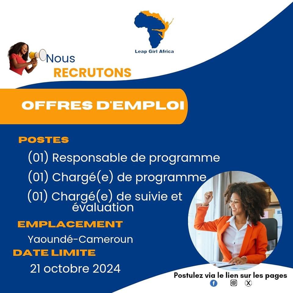 LeapGirlAfrica's tweet image. #OpportunityAlert
We are currently hiring for three roles. Click on the link, read the terms of reference and apply through the form in the link below before the deadline.
forms.gle/ci2jd32y1GrpxE…
