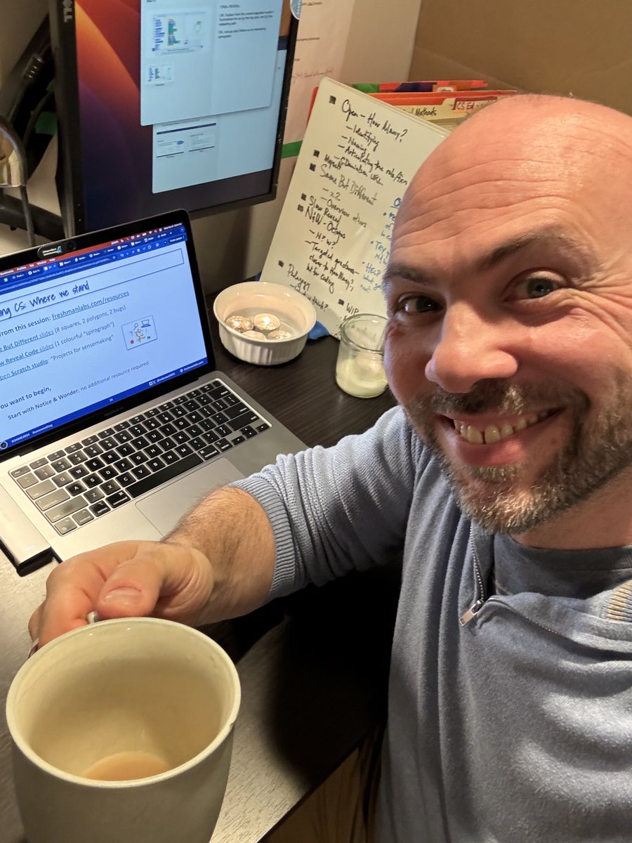 Annnnd…. That’s a wrap! 🎬
Thanks to ⁦<a href="/OAMEcounts/">OAME/AOEM</a>⁩ ⁦<a href="/OAMEtalks/">OAMEtalks</a>⁩ ⁦<a href="/davidpetro314/">David Petro</a>⁩ for an excellent webinar tonight! 🥳🤓
We had a lively group _making sense_ of k-8 coding together across 4 routines! 
freshmanlabs.com/resources
