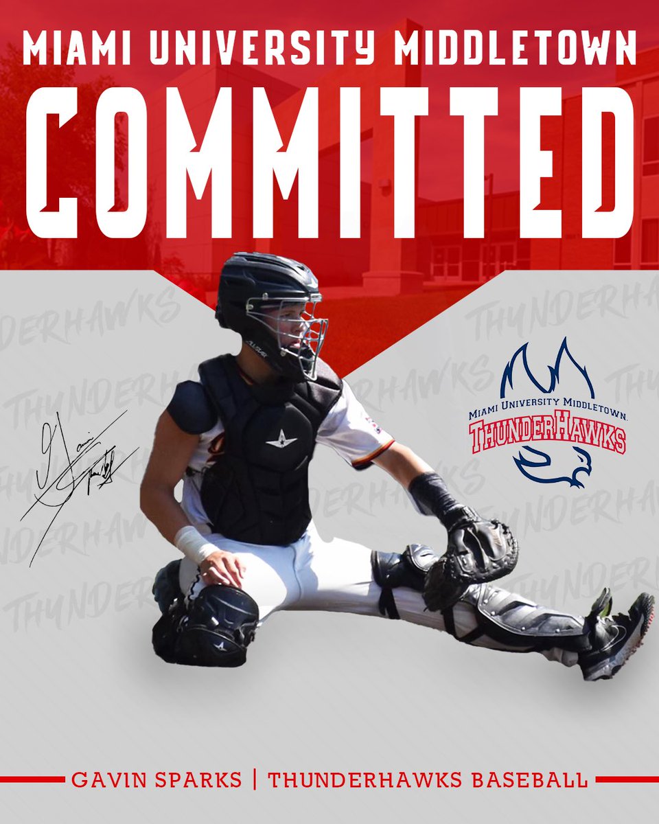 Gavin Sparks (@gavinsparks2025) on Twitter photo I’m excited to announce that I will be continuing my academic & athletic career at Miami University Middletown. I specifically want to thank Coach Adams for this incredible opportunity. I’m looking forward to joining the <a href="/thunderhawksbb/">@ThunderHawksBB</a> family!
#CultureofWE I’m excited to announce that I will be continuing my academic & athletic career at Miami University Middletown. I specifically want to thank Coach Adams for this incredible opportunity. I’m looking forward to joining the <a href="/thunderhawksbb/">@ThunderHawksBB</a> family!
#CultureofWE