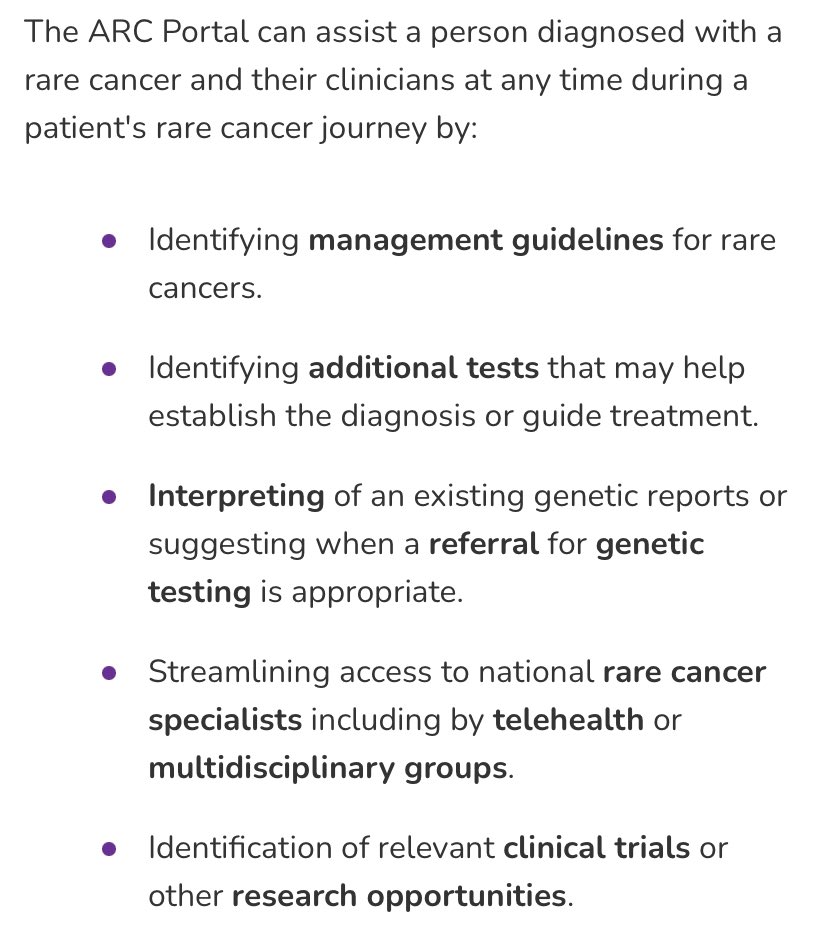 Australian Rare Cancer Portal (ARCP) by David Goldstein <a href="/RareCancers/">Rare Cancers Australia</a> 

⚪️ rare cancer = &lt; 6/100,000 cases
⚪️ 22% all invasive cancers

🟢 ARCP as a resource for clinicians and patients 

#AANZHPBA2024