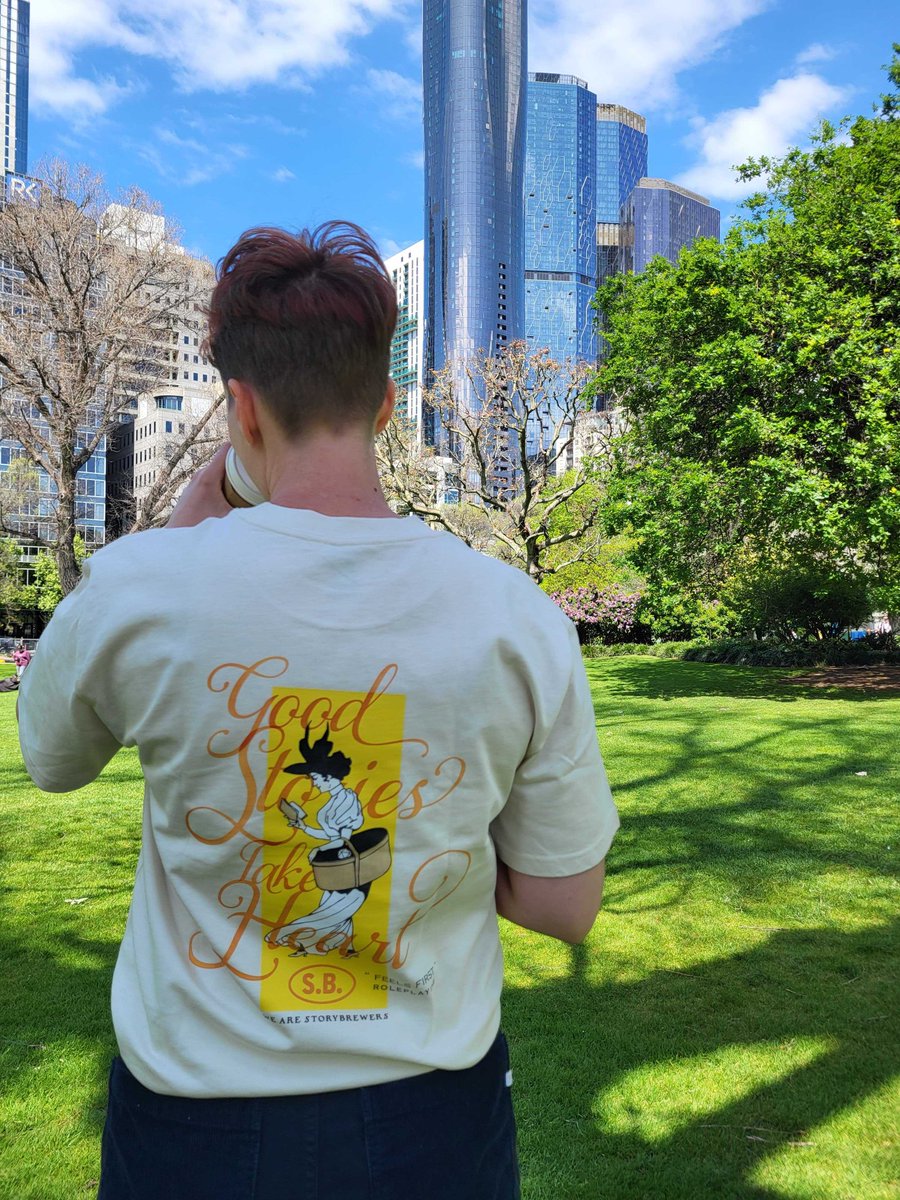 ❤️Good stories take heart ❤️  New storybrewers shirts for pax aus this year ✨ Designed by 
<a href="/Rocketeer_Vee/">Vee Hendro</a>