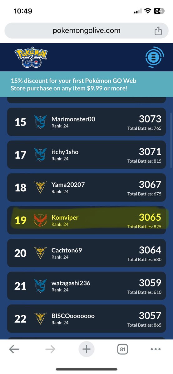 Hit legend rank and #19 in the world today for Pokémon Go! Check out Yasser Aleed YouTube channel for the amazing shoutcast as usual. Hope the team helps you climb, the 2x sludge moveset was EXTREMELY CLUTCH!

youtu.be/Ozn1ZpdYhY4?si…