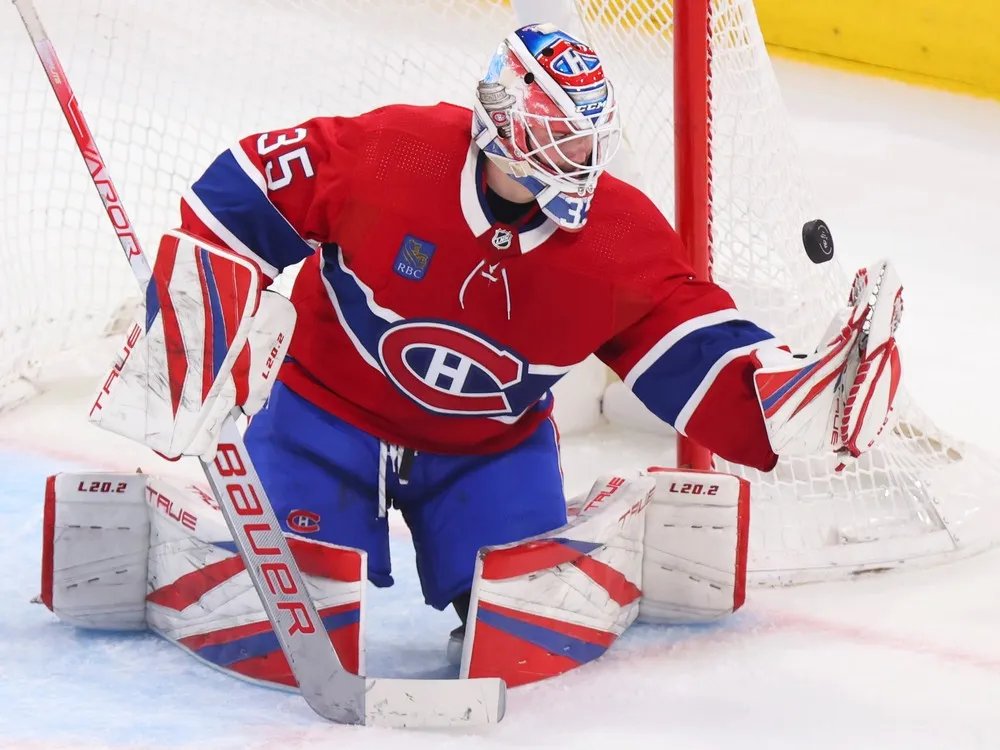 Sam Montembeault tonight:

— 47 shots faced
— 47 saves
— 0 goals allowed
— 4.67 goals saved above expected

Clutch.