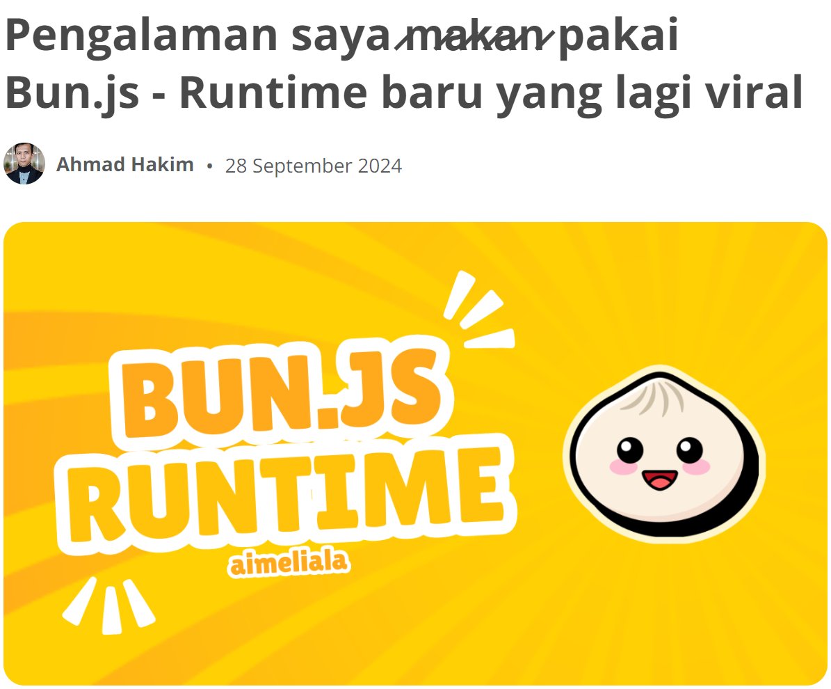 CodePolitan's tweet image. 🔥 Lagi rame Bun.js katanya sih paling ngebut dibanding Deno sama Node! 🔥

Bener nggak sih si Runtime Bakpao ini bisa bikin project lebih cepet? 🤔 WKwkwk

Cek disini!!
codepolitan.com/blog/pengalama…

#BunJS #NgodingAsik #TechExploration #RESTAPI
