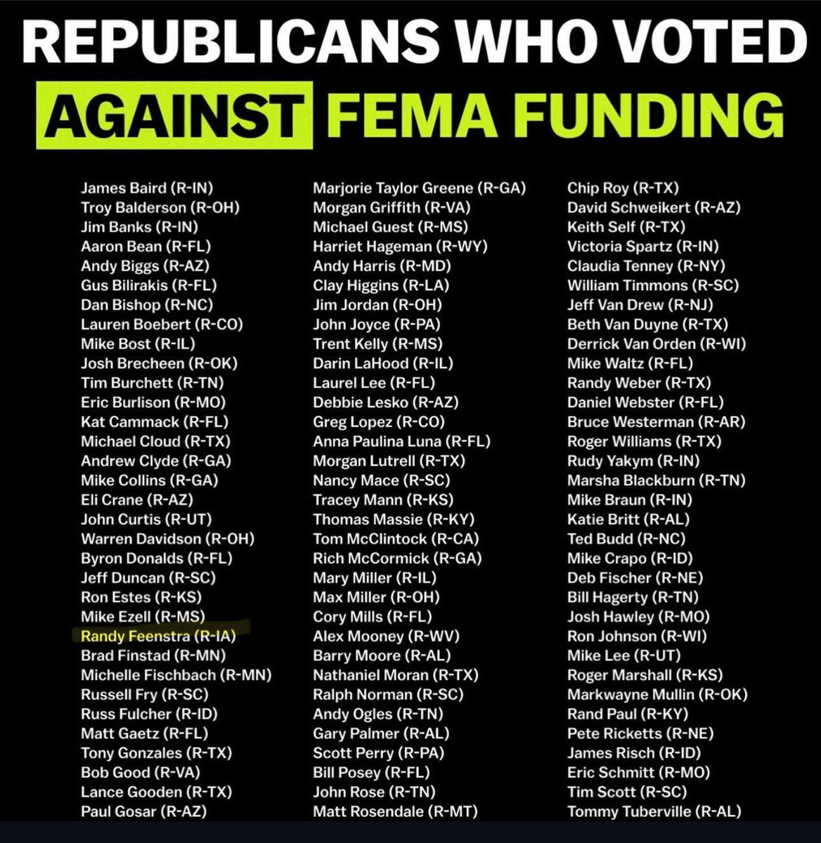 Like any good Christian would do… <a href="/RepFeenstra/">Rep. Randy Feenstra</a>