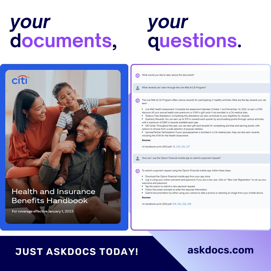 AskDocs_AI's tweet image. Let&apos;s transform the way you work with AskDocs AI! 💡 Your documents, Your questions,
Accurate answers from your file.
#GenerativeAI #DocumentManagement #JustAskDocs