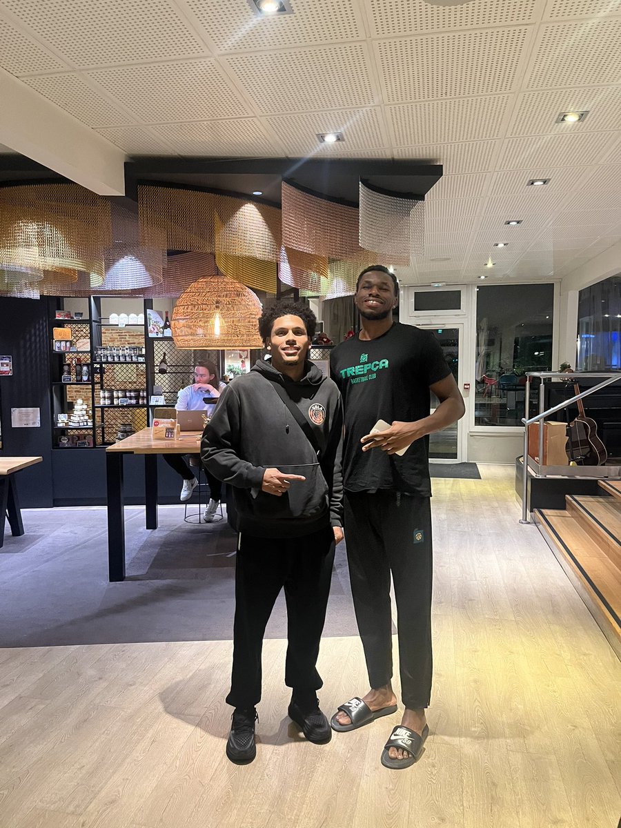 Two MAC Champions having a #ProZips meeting in France. Sammy is playing in the FIBA Europe Cup and X is playing in the EuroCup. Love you both! #1Akron