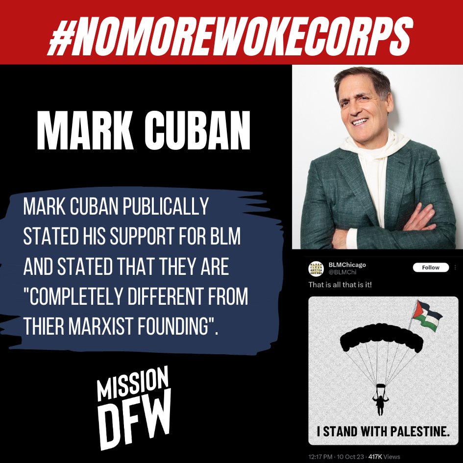 MissionDFW's tweet image. ICYMI: BLM reared their ugly antisemitic face after the Oct. 7th attacks. Wonder if @mcuban has reconsidered his support to terrorism loving groups like BLM?
washingtontimes.com/news/2020/oct/…