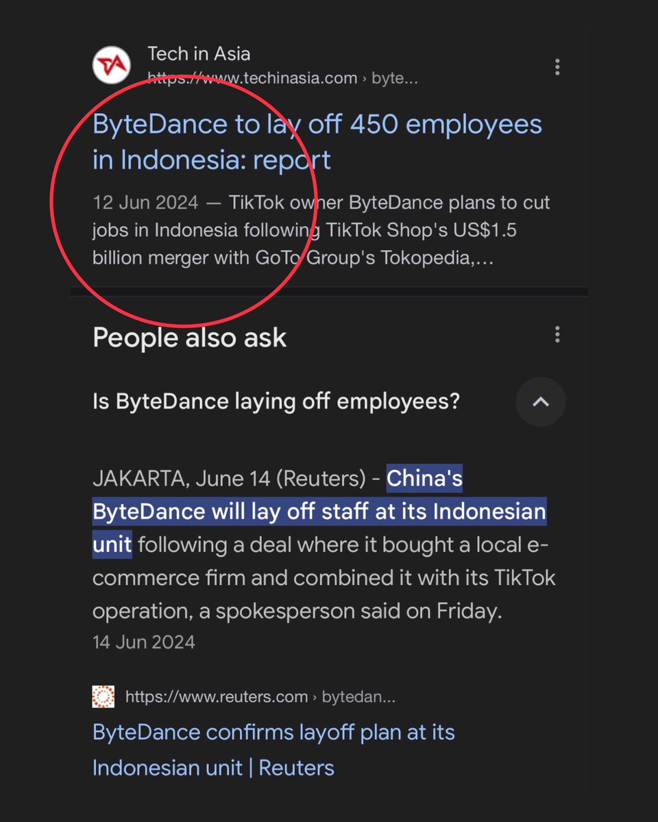 RE: ByteDance TikTok 14 JUN 2024 — 450 staf Indonesia dibuang 9 OKT 2024 —  700 staf Malaysia dibuang We dedicate our lives to building careers, but  the fear of job loss