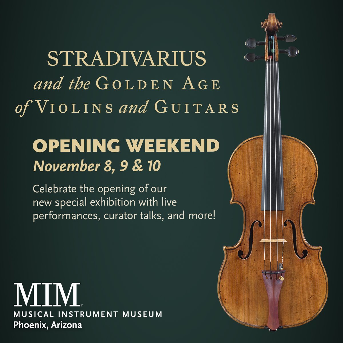 Celebrate the opening weekend of our newest special exhibition, Stradivarius and the Golden Age of Violins and Guitars, on November 8, 9, and 10! 🎻 See the full schedule: mim.org/events/stradiv…

Presenting sponsor U.S. Bank