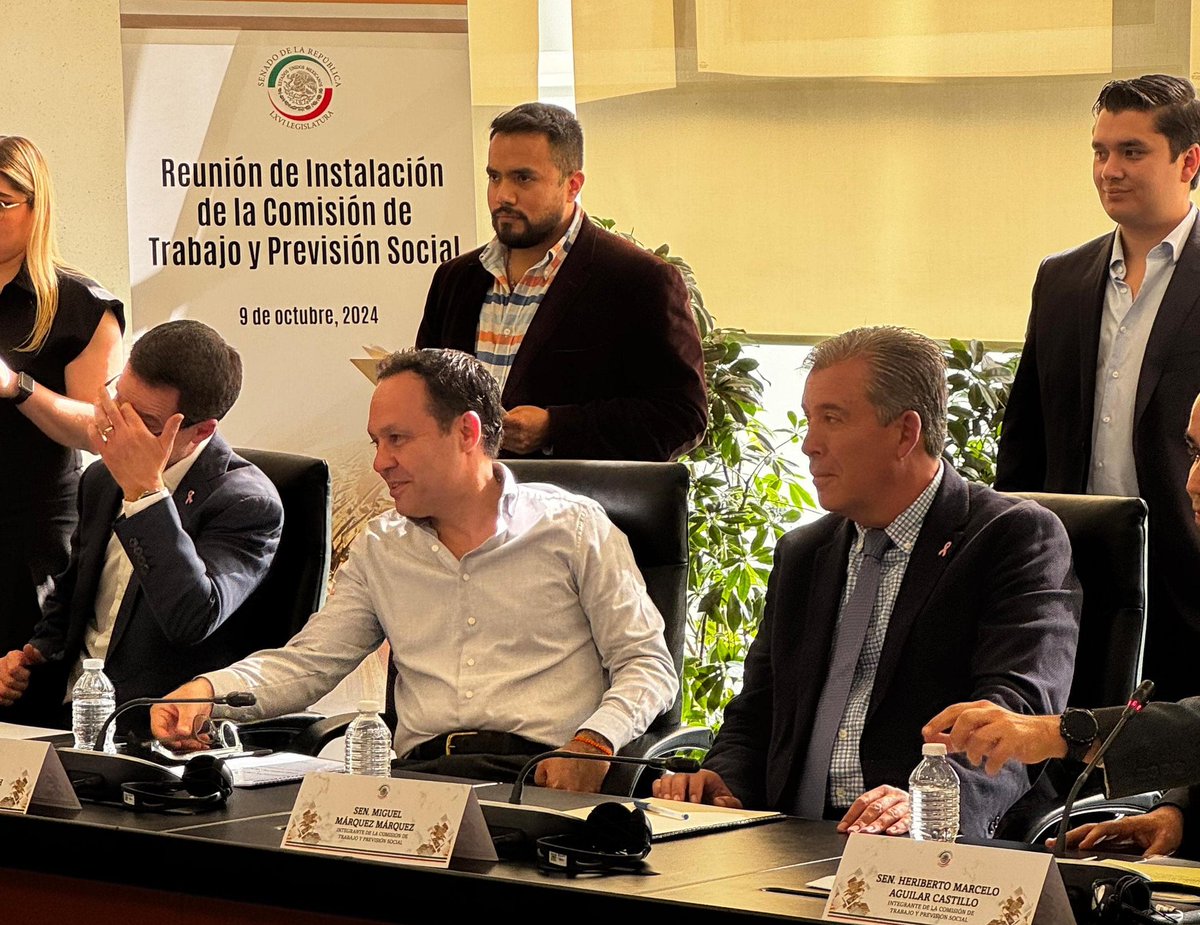 miguelmarquezm's tweet photo. Hoy en el @senadomexicano, instalamos la Comisión de Trabajo y Previsión Social para impulsar mejoras en los derechos laborales de las y los trabajadores de #Guanajuato y de todo México 🇲🇽. Seguiremos trabajando por su bienestar y protección. 👌 https://t.co/2pdUQ8pSup