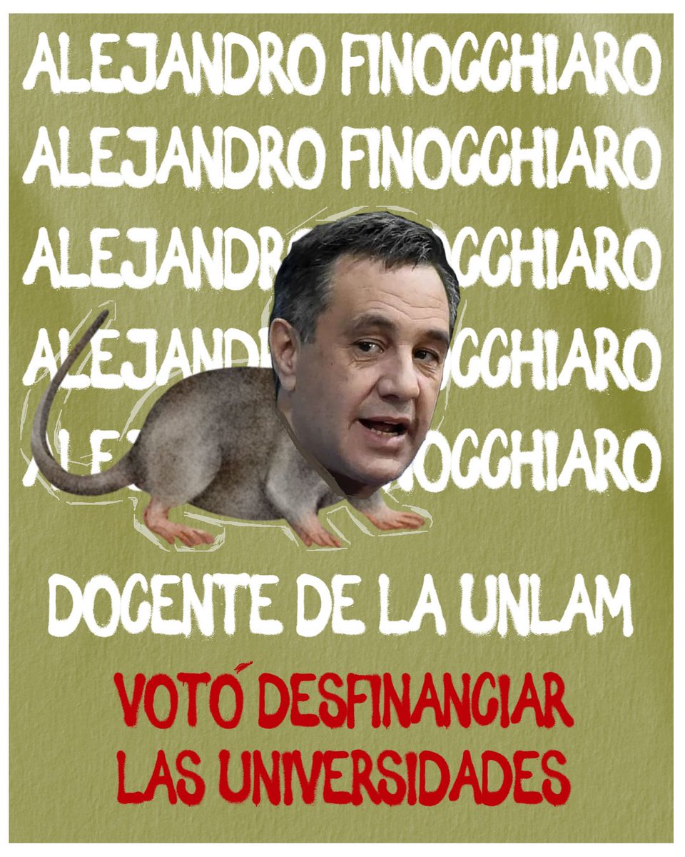 PM_LaMatanza's tweet photo. @alefinocchiaro se nota mucho que no vivís de tu salario como docente de universidad pública. Rata. Garca. https://t.co/ij4tEUb6WC