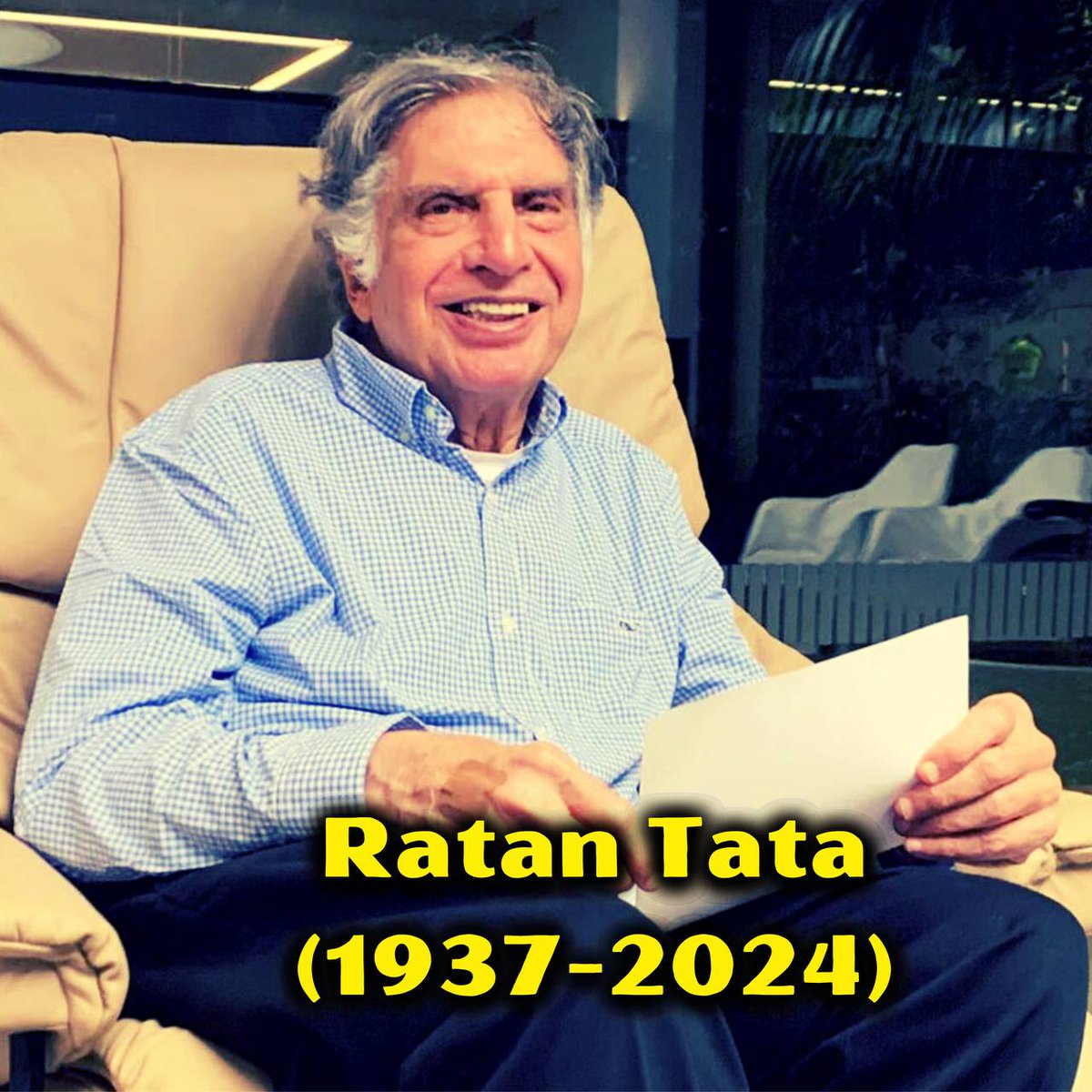 SmBhawani's tweet photo. Bharat has lost a real Ratan.
The end of a n era..
एक ओर महापुरुष सिर्फ यादों में रह गए।
#RatanTataPassedAway https://t.co/1wZlG7BInO