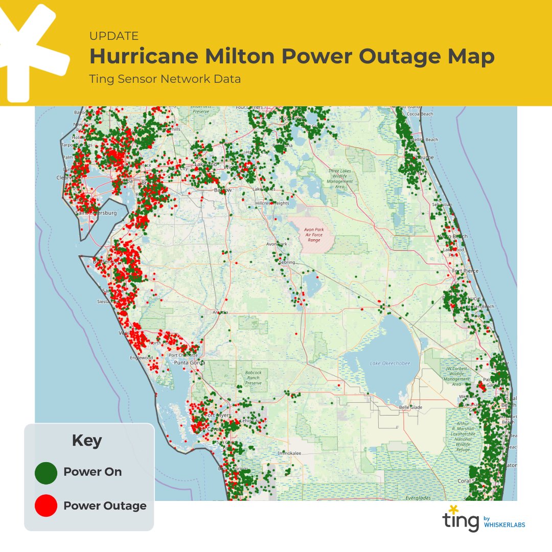 tingfire_'s tweet photo. HURRICANE MILTON POWER OUTAGE UPDATE AS OF OCTOBER 09 AT 10:00 PM EST. Please check back soon as we'll be posting regularly and most importantly, we hope you're all staying safe. #HurricaneMilton https://t.co/SJU84oXRao