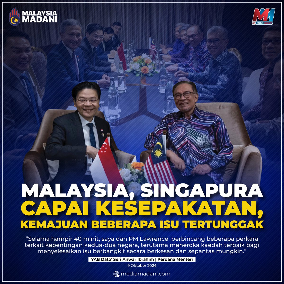adamyusuf88's tweet photo. Belajar dengan PMX @anwaribrahim bagaimana mahu selesaikan perkara sensitif yang lama tertunggak dan gagal diselesaikan pemimpin terdahulu.

Perbincangan 4 mata dan beradab. Bukan menyalak melalui media dan mencetuskan permusuhan.

Bak kata pepatah tarik rambut dalam tepung. https://t.co/WCHsyz67VS