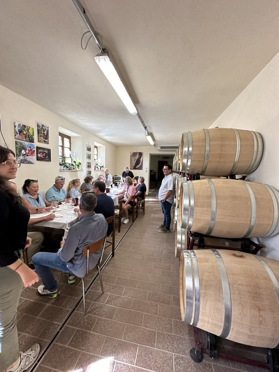 Next up on day 5 of Rustic Tuscany 2024 was a visit to the home/winery of Andrea Cortonesi called Uccelliera, near the Sant' Antimo Abbey &amp; village of Sant'Angelo In Colle. It’s a small winery, &amp; we enjoyed a tasting of their excellent portfolio of Tuscan wines.