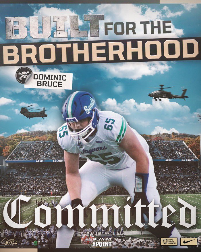 Honored to announce my commitment to <a href="/ArmyWP_Football/">Army Football</a>. Thank you <a href="/MikeViti/">Mike Viti</a> <a href="/Coach_romero18/">Dane Romero</a> <a href="/CoachJeffMonken/">Jeff Monken</a> for this amazing opportunity. Thank you to the <a href="/JaguarsBss/">Blue Springs South Football</a> coaches who continue to believe in me. Go ARMY! Beat NAVY!
<a href="/CoachWilmes25/">Coach Alan Wilmes</a> <a href="/Coach_Higgins68/">Boston Higgins</a>