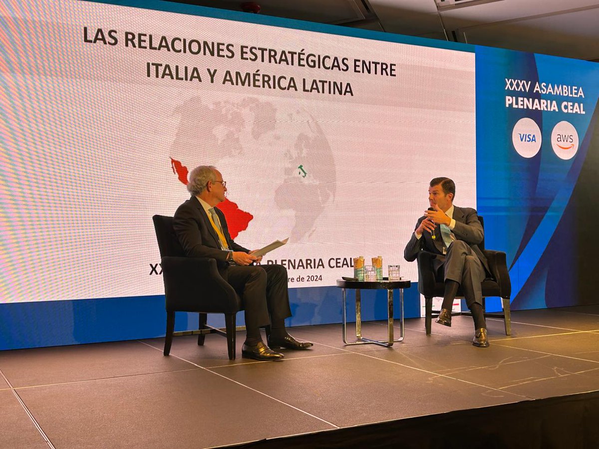 CEAL Internacional (@cealintl) on Twitter photo Diálogo sobre la importancia de la diplomacia para fortalecer los lazos económicos entre Italia y América Latina, abriendo oportunidades de crecimiento en sectores clave y promoviendo un desarrollo conjunto basado en el diálogo y la cooperación.<a href="/GiorgioSilli/">Giorgio Silli</a> <a href="/CealIntl/">CEAL Internacional</a> Diálogo sobre la importancia de la diplomacia para fortalecer los lazos económicos entre Italia y América Latina, abriendo oportunidades de crecimiento en sectores clave y promoviendo un desarrollo conjunto basado en el diálogo y la cooperación.<a href="/GiorgioSilli/">Giorgio Silli</a> <a href="/CealIntl/">CEAL Internacional</a>
