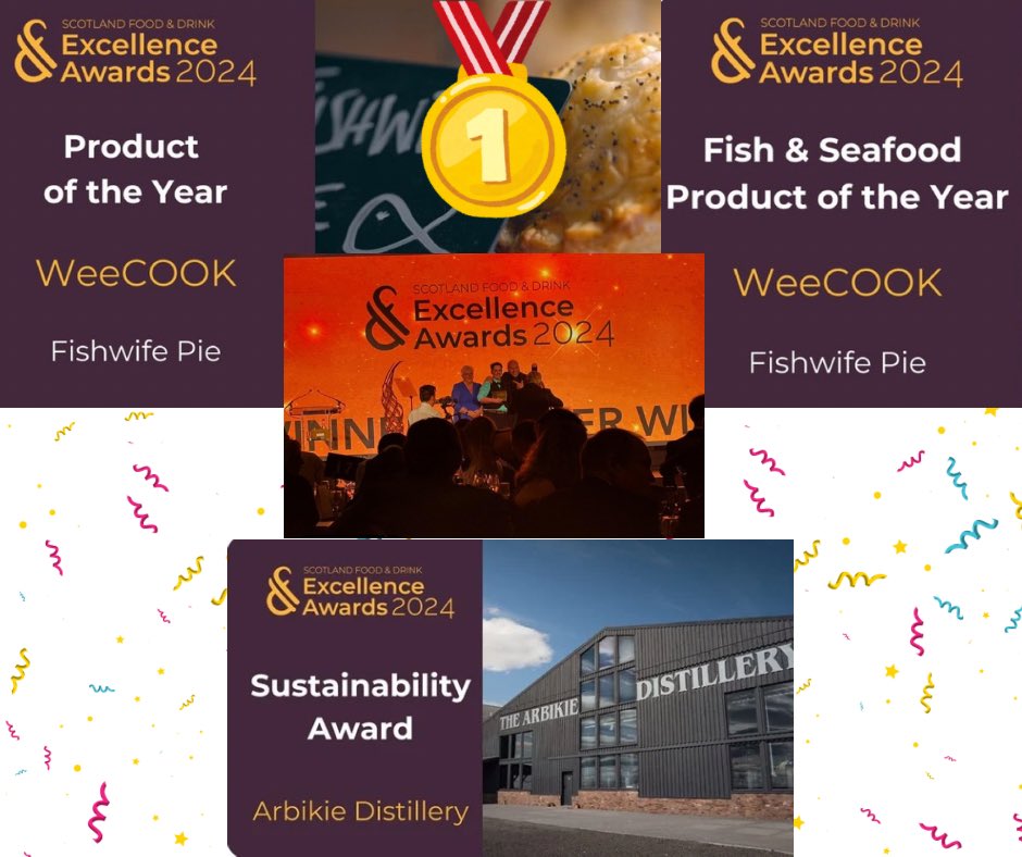 Angus wins big at the @scotfooddrink Excellence Awards last night! Huge congratulations to our members <a href="/Wee_COOK/">WeeCOOK</a>  and <a href="/Arbikie/">Arbikie Distillery</a> 👏🏻🥳🤩