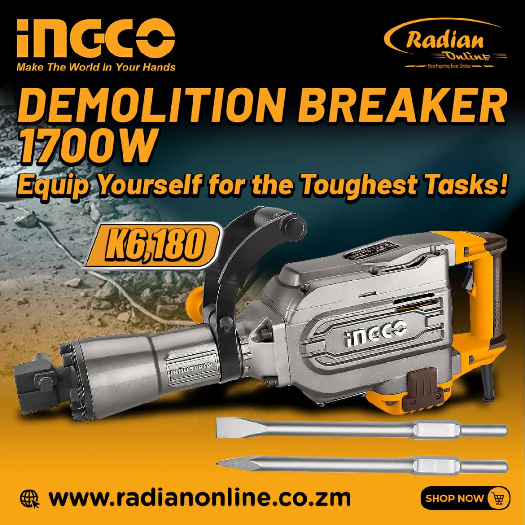RadianStores's tweet image. Demolition has never been easier with the INGCO Demolition Breakers!🏗️
These high-powered tools are designed to tackle even the toughest demolition projects

🛒SHOP HERE: bit.ly/4eBkQ2F
⚠️Prices vary in branches outside of Lusaka

#INGCO |#EfficiencyAtItsBest |#Zambia