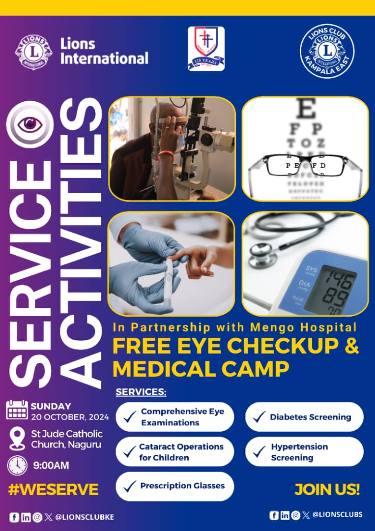 We have partnered with <a href="/mengo_hospital/">Mengo Hospital</a> to provide free eye check-up and medical services at our service activity on Sunday 20 October!  Come through for an eye and general health check-up!
#EyeHealth #LCKE