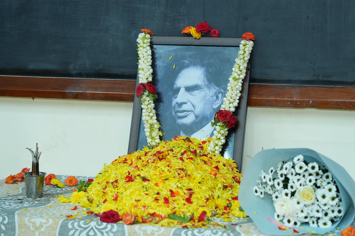 We are deeply saddened by the passing of Ratan Tata, a visionary leader, philanthropist, and former President of IISc's Court.
A condolence meeting was held today at the Institute to pay respects to him.