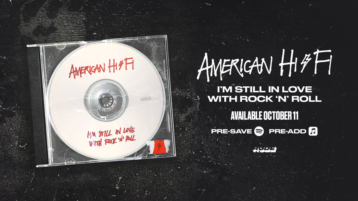American Hi-Fi (@americanhifi) on Twitter photo Surprise!
New song dropping at midnight on <a href="/ruderecords/">Rude Records</a> ⚡️
Wrote and produced with the homie <a href="/butchwalker8/">butch walker</a>
Pre-save or pre-add:
music.ruderecords.com/imstillinlovew… Surprise!
New song dropping at midnight on <a href="/ruderecords/">Rude Records</a> ⚡️
Wrote and produced with the homie <a href="/butchwalker8/">butch walker</a>
Pre-save or pre-add:
music.ruderecords.com/imstillinlovew…