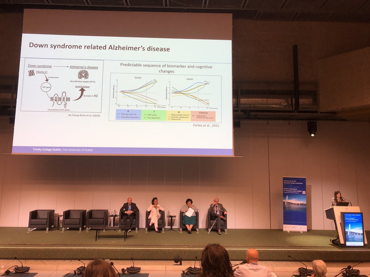 ChrisBintener's tweet photo. Eimear McGlinchey @EimMcGlinchey highlights the importance of including people with Down syndrome in Alzheimer’s research (including clinical trials on disease-modifying treatments for AD) at @AlzheimerEurope’s #34AEC. https://t.co/rI5NbaAc4Q