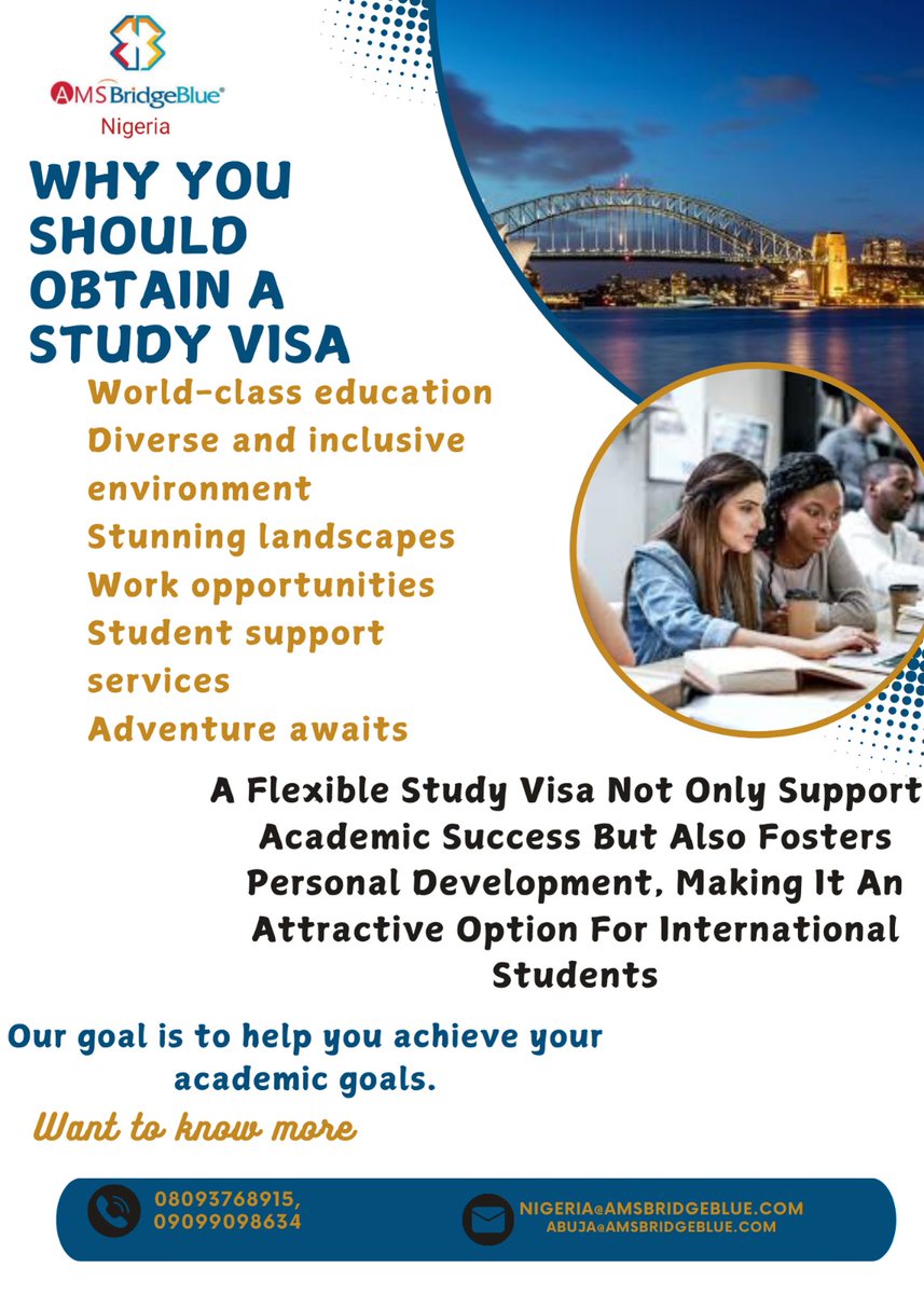 AMSBB_Nigeria's tweet image. Contact us to begin your application today ✈️💯
#AMSBBGroup#applynow2024#australiavisagrant#usavisa#ukvisa#australiaimmigrationconsultancy#canadavisa