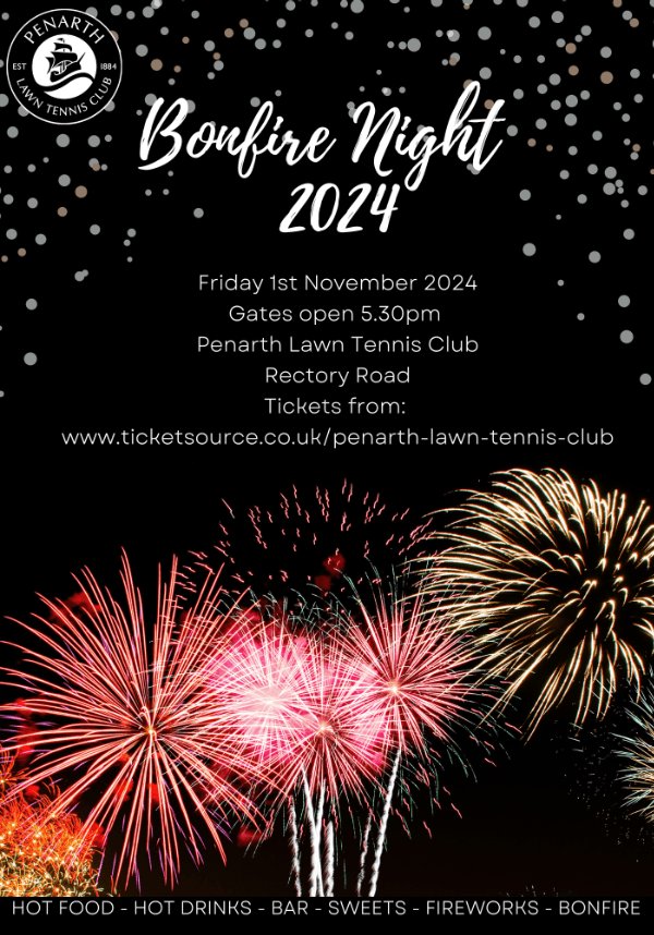 They're on sale this morning. The remaining tickets for our amazing fireworks display are available. 

As well as fireworks 🎇 we have a bonfire, food, bars and lots more for the whole family. 

ticketsource.co.uk/Penarth-Lawn-T…