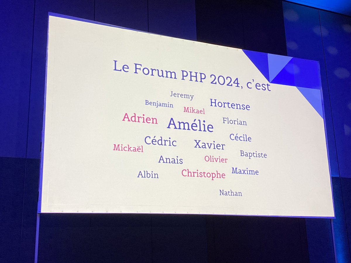 <a href="/afup/">AFUP</a> <a href="/zwindler/">emma zwilow</a> C’est l’occasion de rappeler que l’équipe de <a href="/afup/">AFUP</a> et de #ForumPHP est parmi les plus choupi avec qui j’ai eu l’occasion de travailler depuis que je participe à des conférences chez <a href="/clever_cloudFR/">Clever Cloud FR</a> 🥰