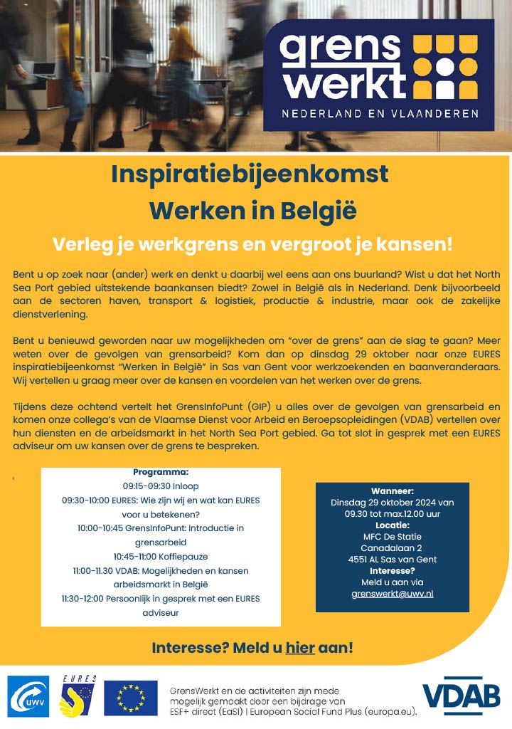 WSPzvl's tweet photo. 𝗞𝗼𝗺 𝗼𝗽 𝗱𝗶𝗻𝘀𝗱𝗮𝗴 𝟮𝟵 𝗼𝗸𝘁𝗼𝗯𝗲𝗿 𝗻𝗮𝗮𝗿 𝗼𝗻𝘇𝗲 𝗘𝗨𝗥𝗘𝗦
𝗶𝗻𝘀𝗽𝗶𝗿𝗮𝘁𝗶𝗲𝗯𝗶𝗷𝗲𝗲𝗻𝗸𝗼𝗺𝘀𝘁 “𝗪𝗲𝗿𝗸𝗲𝗻 𝗶𝗻 𝗕𝗲𝗹𝗴𝗶𝗲̈” 𝗶𝗻 𝗦𝗮𝘀 𝘃𝗮𝗻 𝗚𝗲𝗻𝘁 𝘃𝗼𝗼𝗿 𝘄𝗲𝗿𝗸𝘇𝗼𝗲𝗸𝗲𝗻𝗱𝗲𝗻 𝗲𝗻 𝗯𝗮𝗮𝗻𝘃𝗲𝗿𝗮𝗻𝗱𝗲𝗿𝗮𝗮𝗿𝘀 https://t.co/EVUWMAamgd